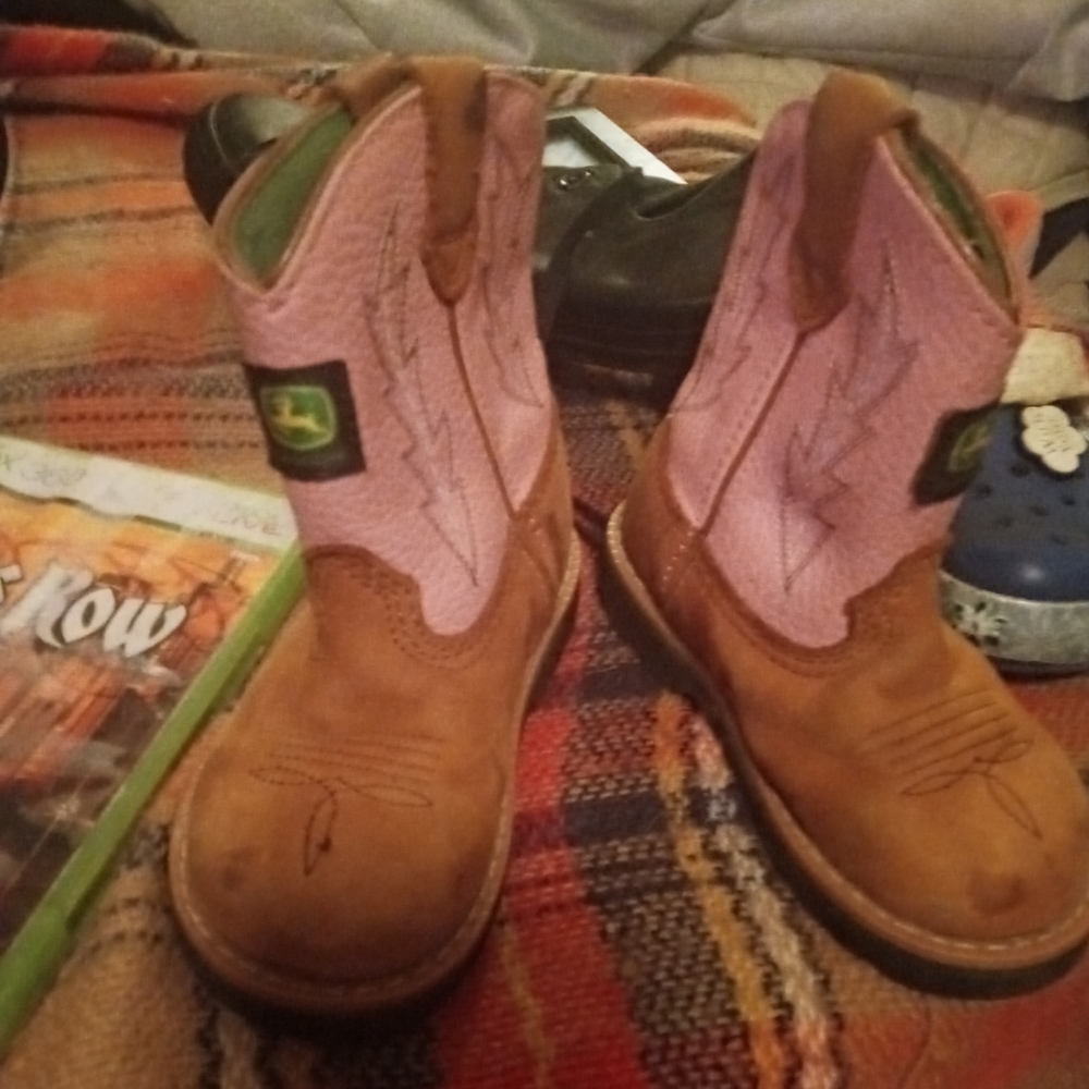 Pink John Deere boots
